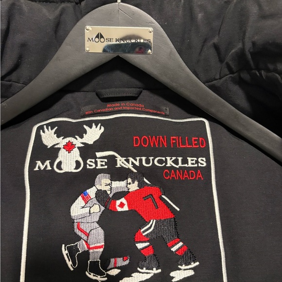 Moose Knuckles Black Ski Jacket with Fur Hood - Picture 4 of 16